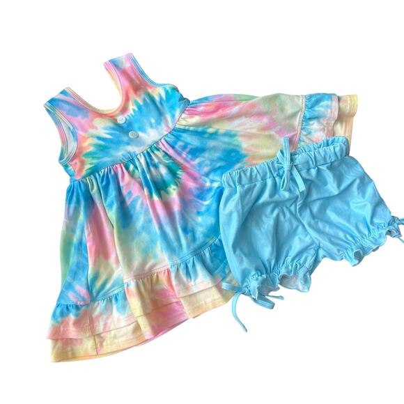 Jane + Jo Other - Jane + Jo 3t Tunic Tie Dye Beach Vacation Back to School Vibrant Pink Blue SOFT